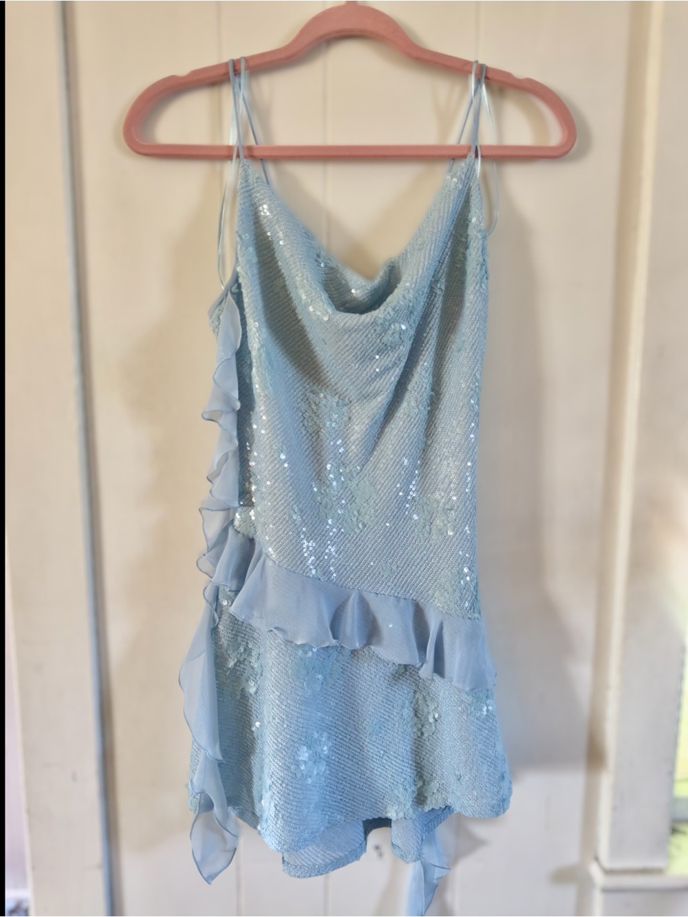 Zara Sequin Ruffle Cocktail Dress - Picture 2 of 8